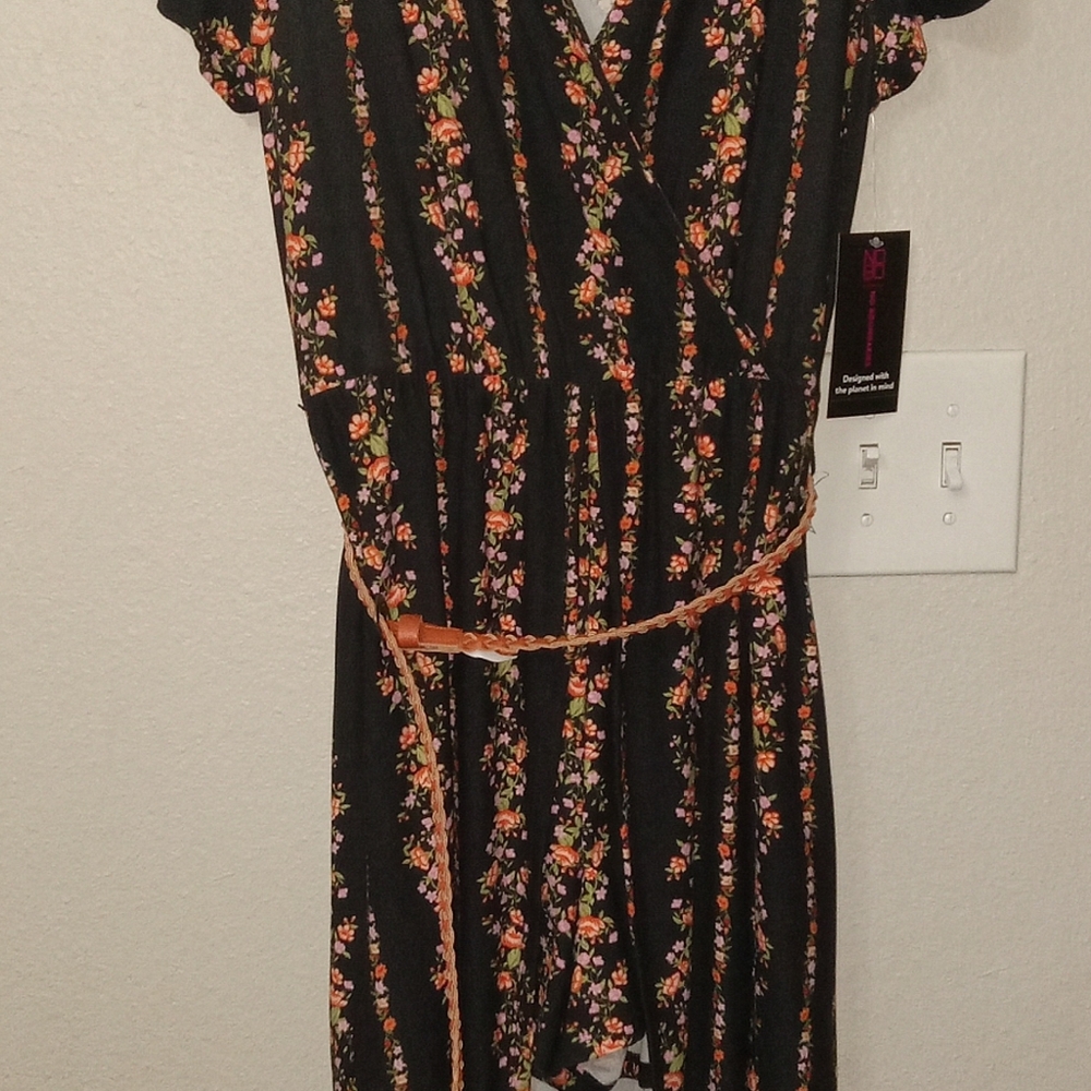 Black Floral Romper
